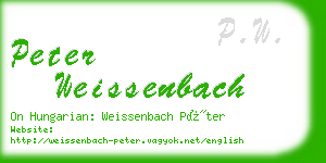 peter weissenbach business card